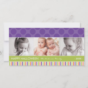 PURPLE DOTS   HALLOWEEN PHOTO CARD