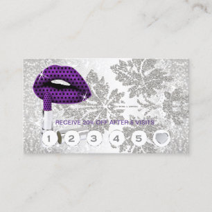 Purple Dots Lips and Silver - Loyalty Cards