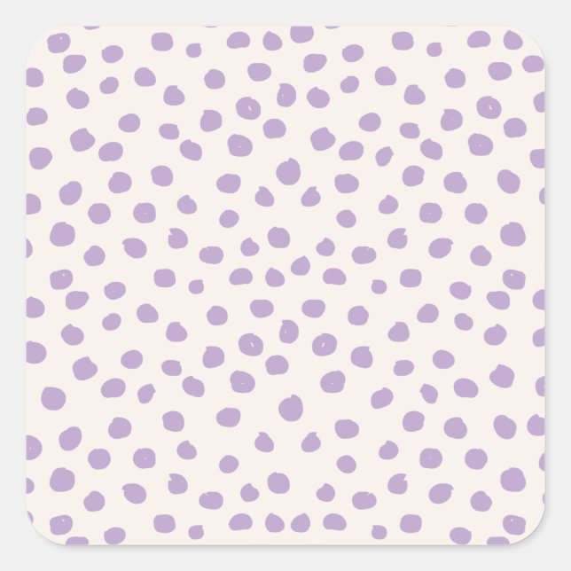 Purple Dots Preppy Modern Animal Print Spots Square Sticker (Front)