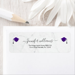Purple Double Graduation Return Address