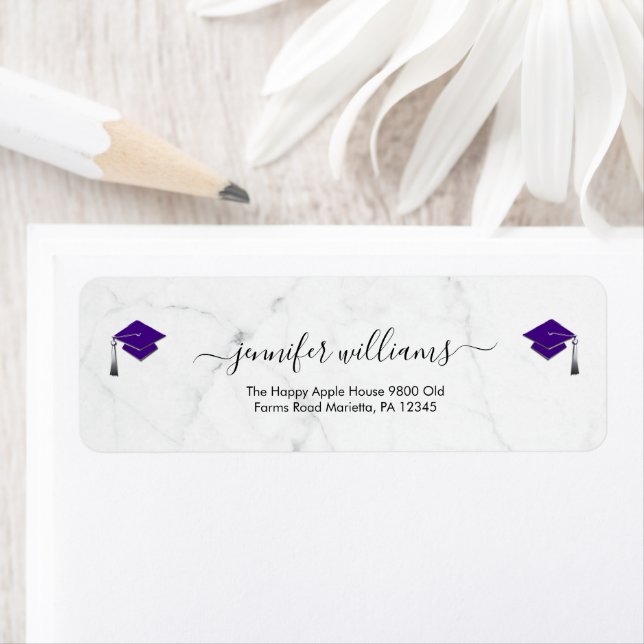 Purple Double Graduation Return Address (Insitu)