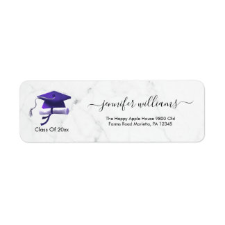 Purple Double Graduation Return Address