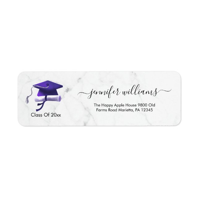 Purple Double Graduation Return Address (Front)
