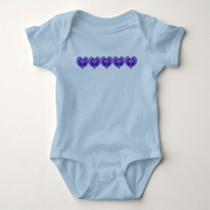 Purple Double Heart Baby Bodysuit