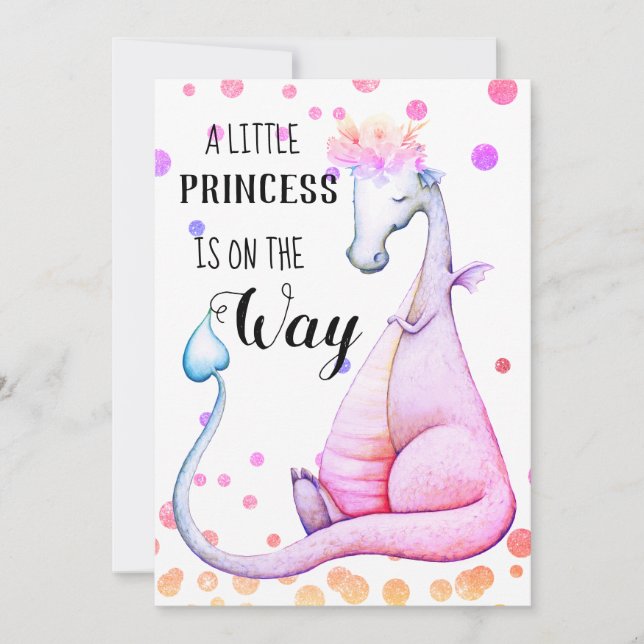 *~* Purple Dragon Baby Girl Shower Invitation (Front)