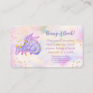 Purple Dragon Books for Baby Shower Enclosure Card
