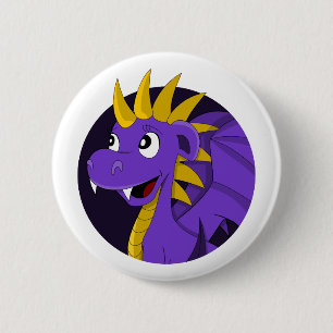 Purple dragon cartoon 6 cm round badge