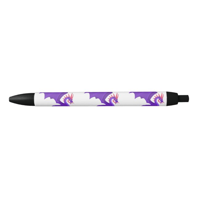 Purple dragon cartoon black ink pen (Front)