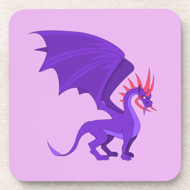 Purple dragon cartoon coaster (Front)