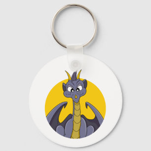 Purple dragon cartoon key ring