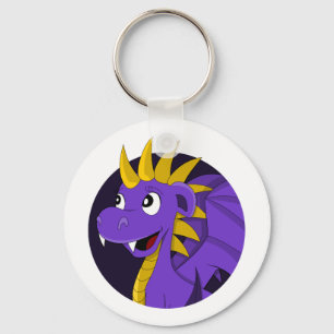 Purple dragon cartoon key ring