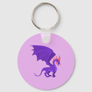 Purple dragon cartoon key ring