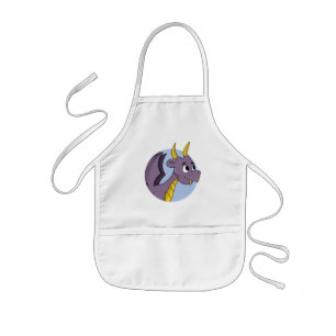 Purple dragon cartoon kids apron