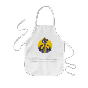 Purple dragon cartoon kids apron