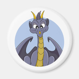 Purple dragon cartoon magnet