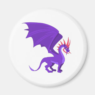 Purple dragon cartoon magnet
