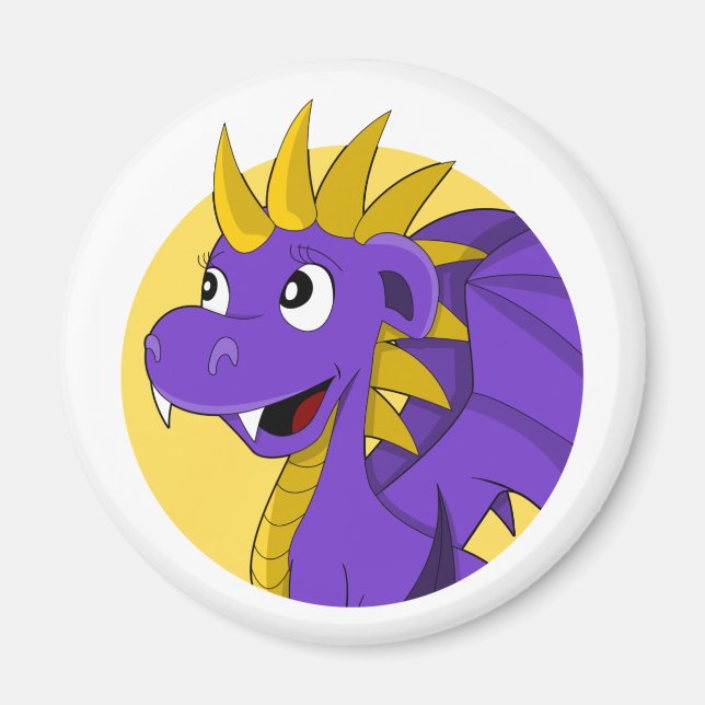 Purple dragon cartoon  magnet (Front)