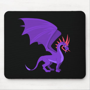 Purple dragon cartoon mouse mat