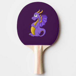 Purple dragon cartoon ping pong paddle