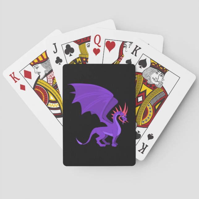 Purple dragon cartoon playing cards (Back)