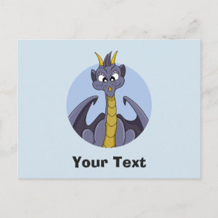 Purple dragon cartoon postcard