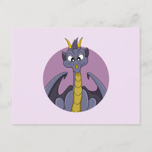 Purple dragon cartoon postcard