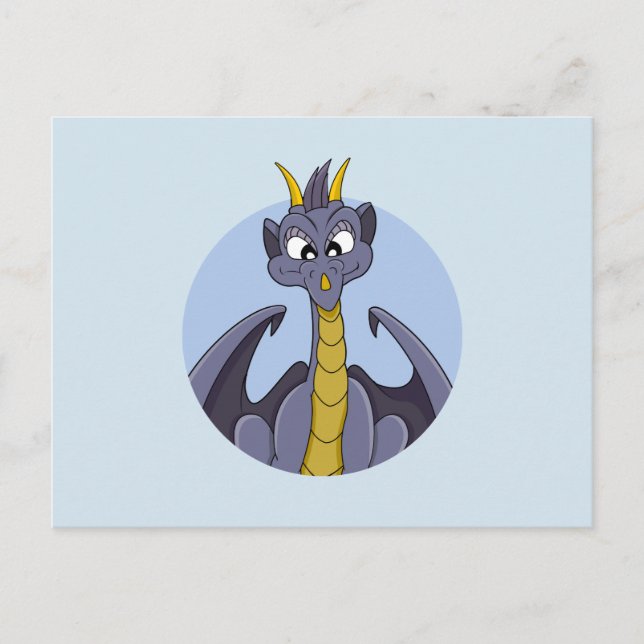 Purple dragon cartoon postcard (Front)