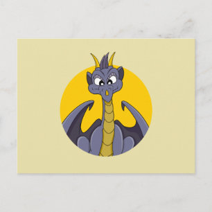 Purple dragon cartoon postcard