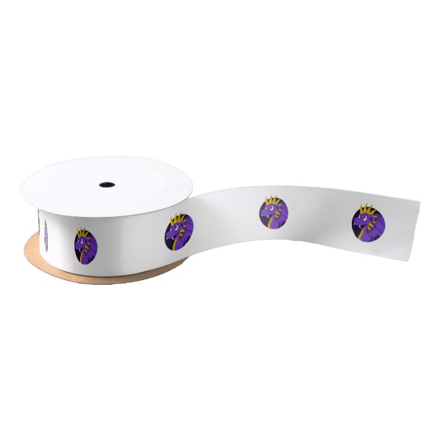 Purple dragon cartoon satin ribbon (Spool)