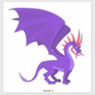 Purple dragon cartoon sticker