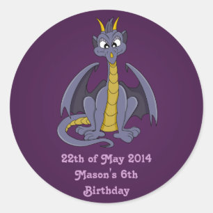 Purple dragon cartoon Stickers