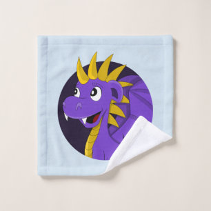 Purple dragon cartoon wash cloth