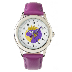 Purple dragon cartoon watch