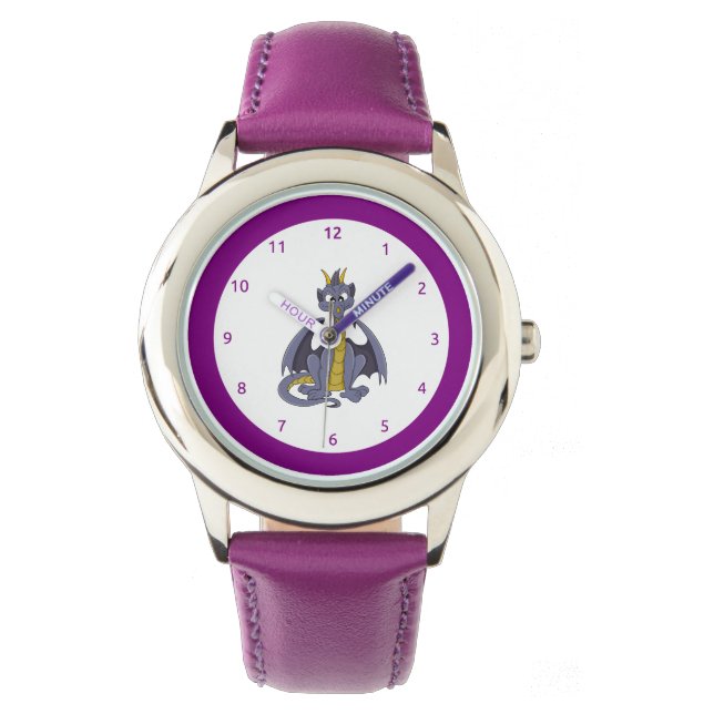 Purple dragon cartoon Watch (Front)