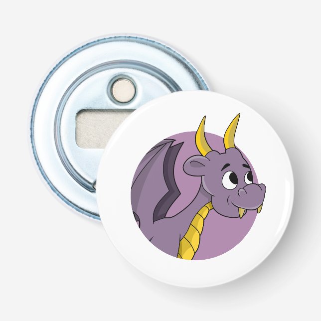 Purple dragon cartoonl bottle opener (Front)
