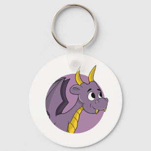 Purple dragon cartoonl key ring