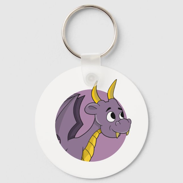 Purple dragon cartoonl key ring (Front)
