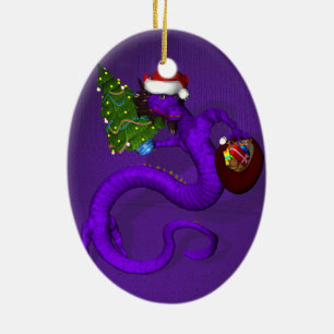 Purple Dragon Ceramic Tree Decoration