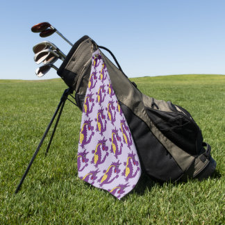 Purple Dragon Design Any Colour Background Golf Towel