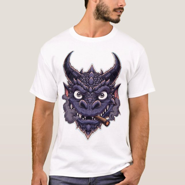 Purple Dragon Fantasy Graphic T-Shirt (Front)