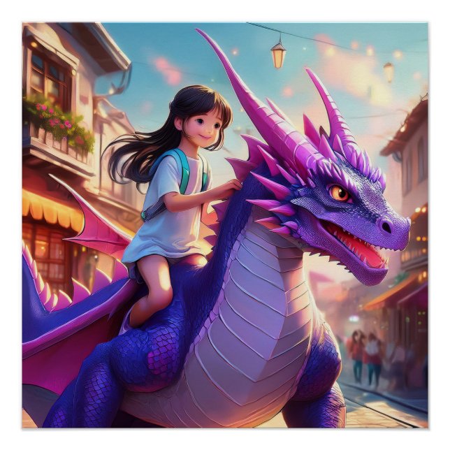 Purple Dragon fantasy Poster (Front)