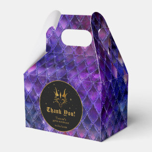 Purple Dragon Scales Gold Birthday Thank You Favour Box