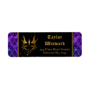Purple Dragon Scales Gold Faux Glitter