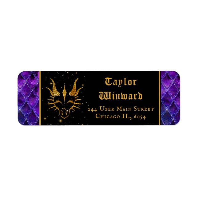 Purple Dragon Scales Gold Faux Glitter (Front)