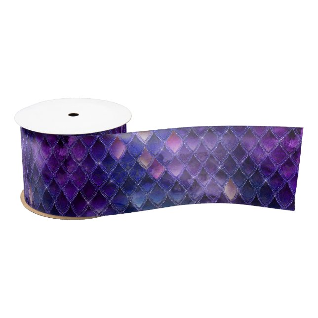 Purple Dragon Scales Satin Ribbon (Spool)