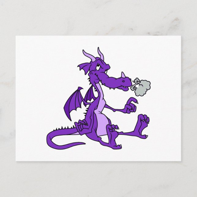 Purple Dragon Sitting Postcard (Front)