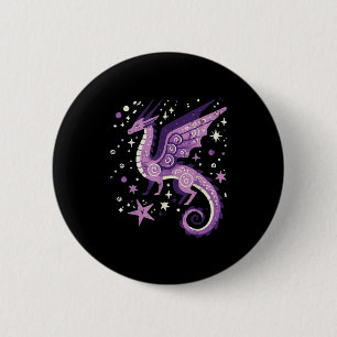 Purple Dragon Stars Cute Fantasy Mythical Girls Ki 6 Cm Round Badge