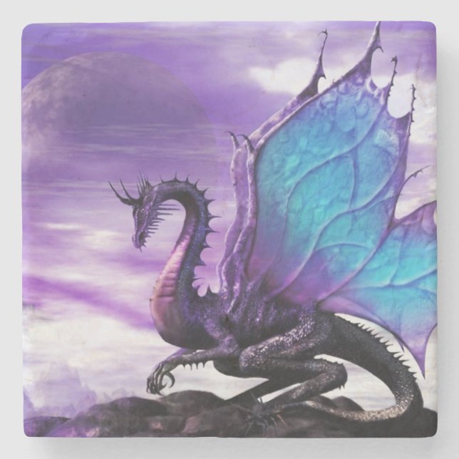 Purple Dragon Stone Coaster (Front)