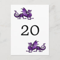 Purple Dragon Table Number Postcard