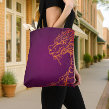 Purple Dragon Tote Bag